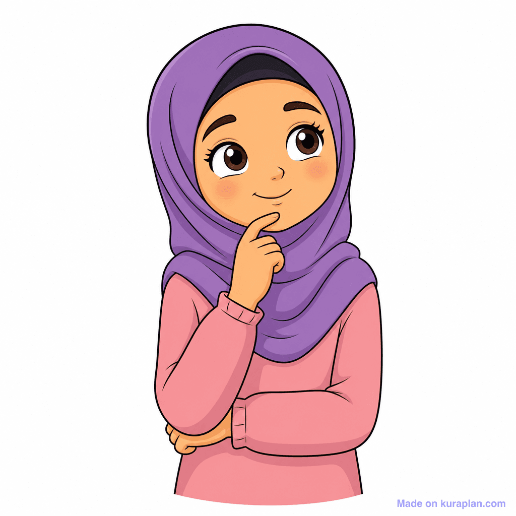 Mascot Kid Hijab Thinking