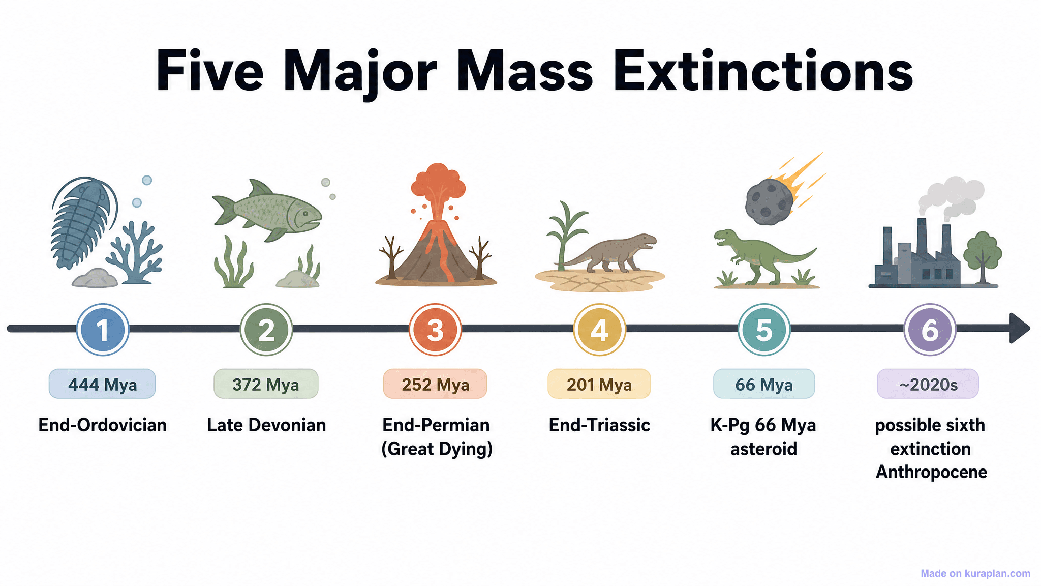 Five Major Mass Extinctions Timeline