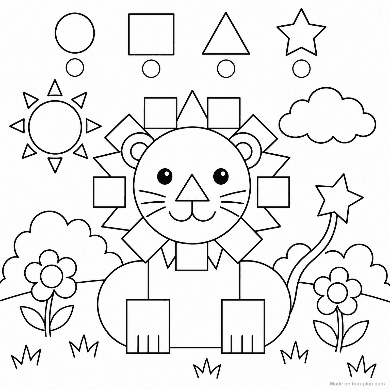 Color by Shape — Coloring Page