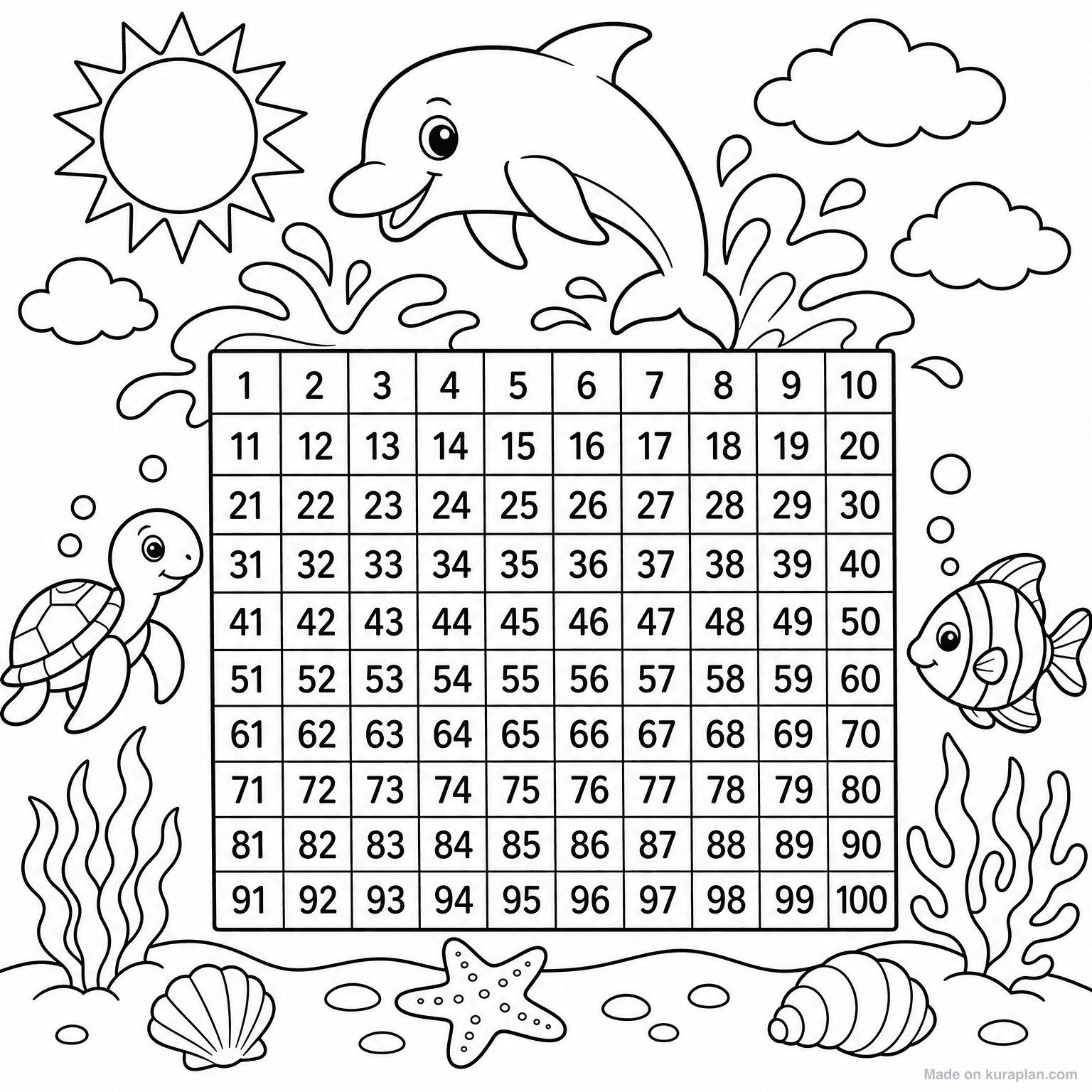 Color Pattern - Even Numbers — Coloring Page
