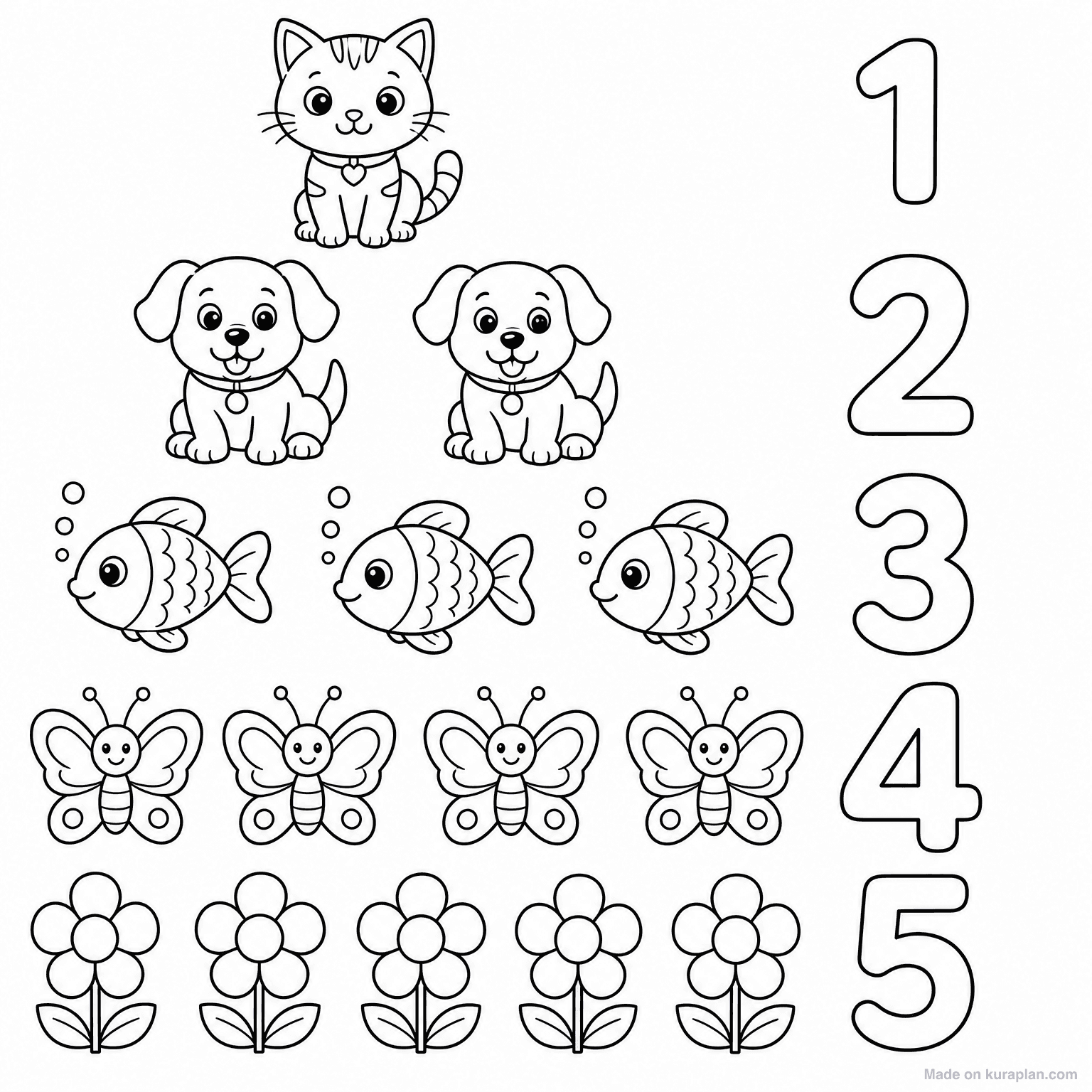 Counting Match-Up — Coloring Page