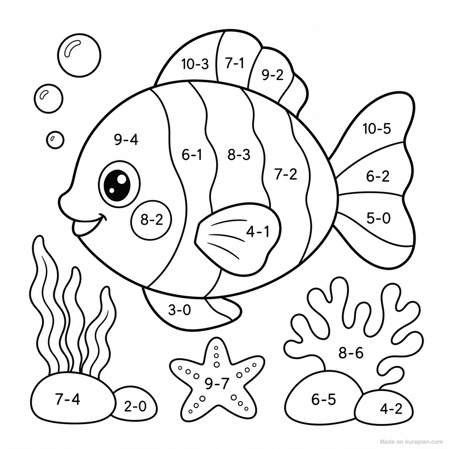 Color by Subtraction - Fish — Coloring Page