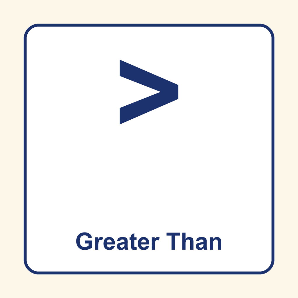 Math Symbol — > (Greater Than)