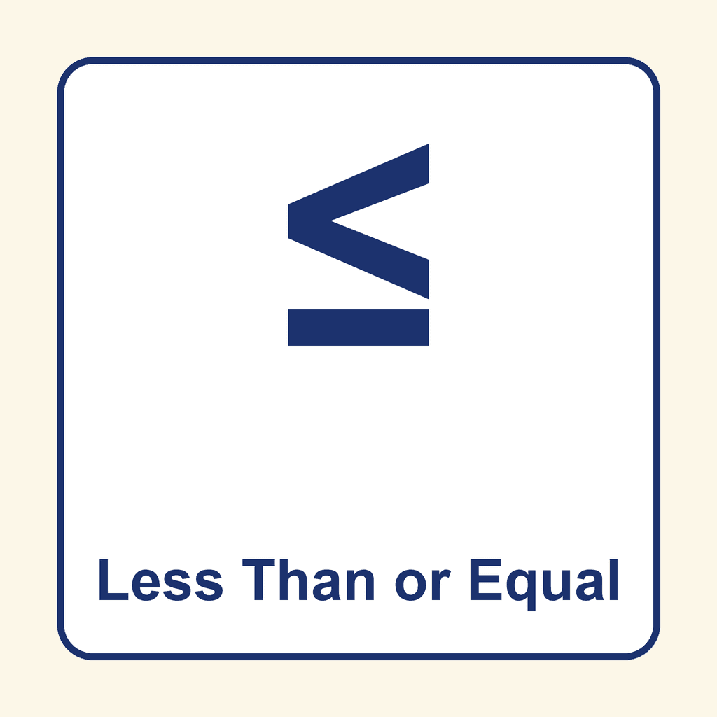 Math Symbol — ≤ (Less Than or Equal)