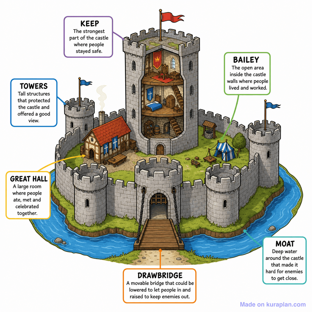 Medieval Castle Cross Section