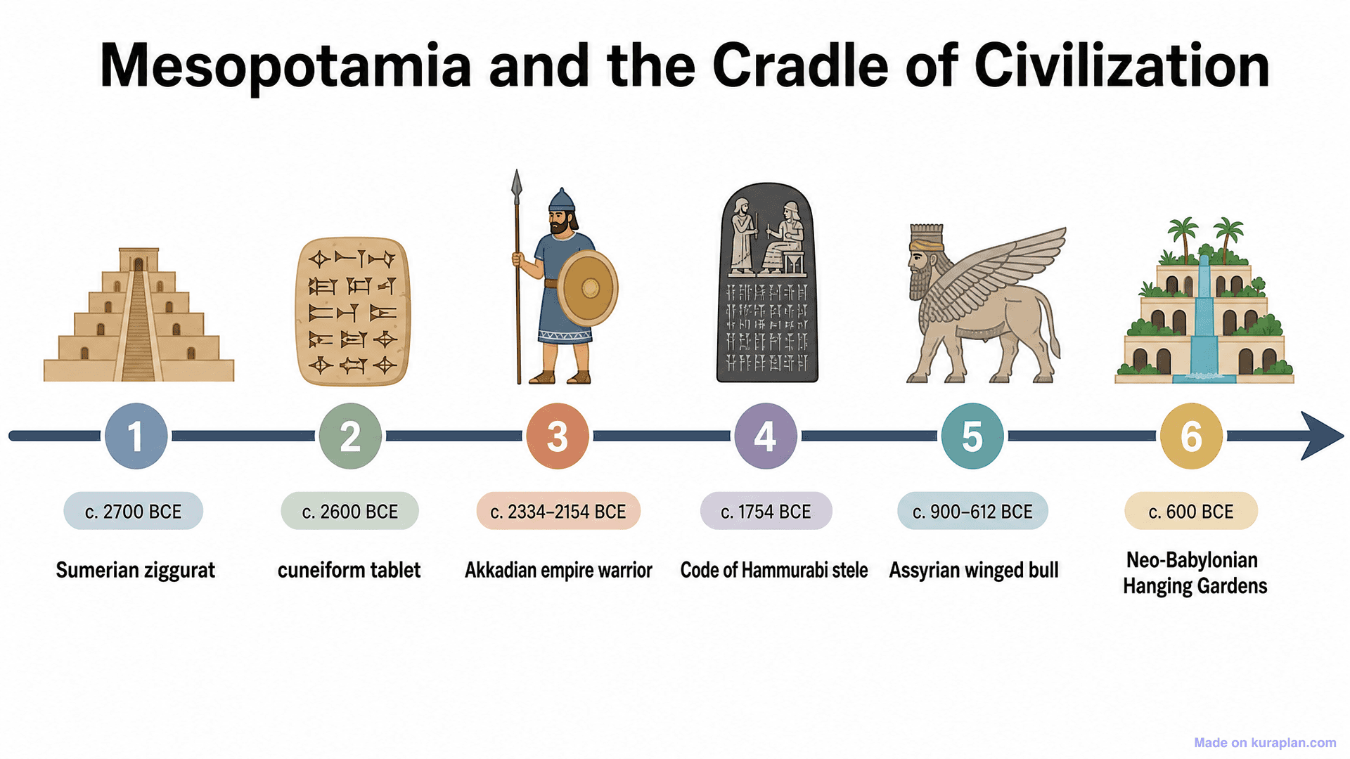 Mesopotamia and the Cradle of Civilization Timeline
