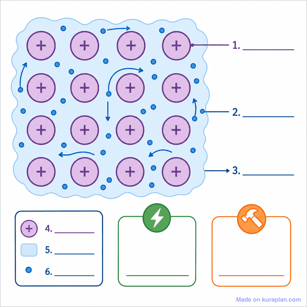 Metallic Bonding: Electron Sea Model (simple, unlabeled)