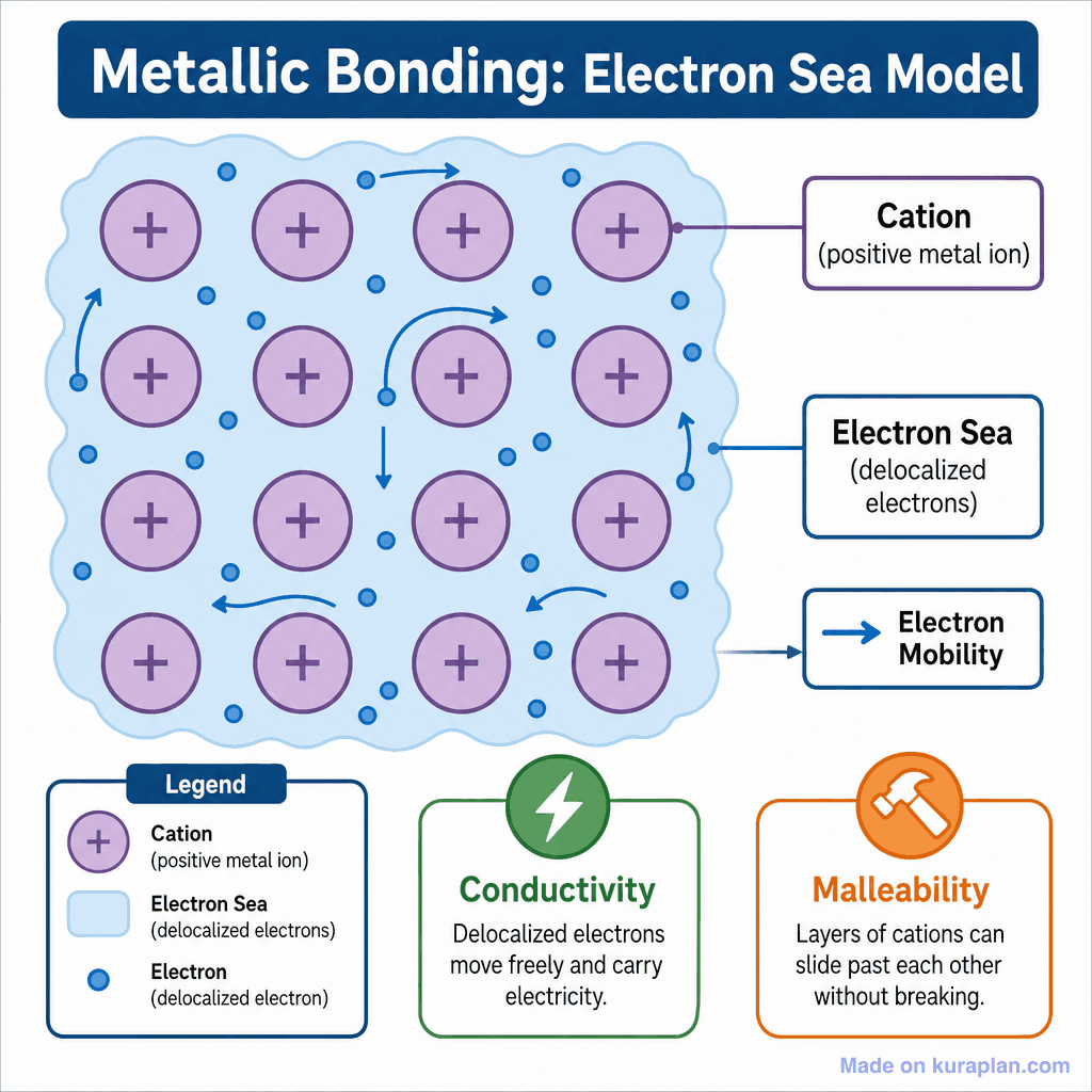 Metallic Bonding: Electron Sea Model (simple)