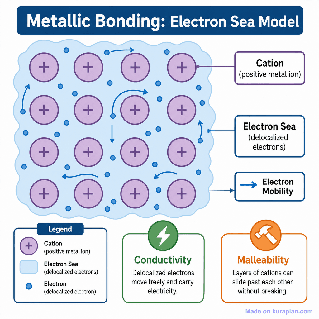 Metallic Bonding: Electron Sea Model (simple)