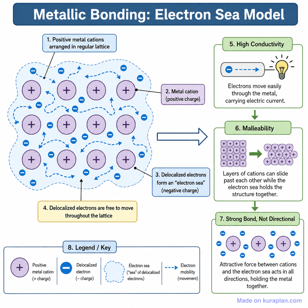 Metallic Bonding: Electron Sea Model (detailed)