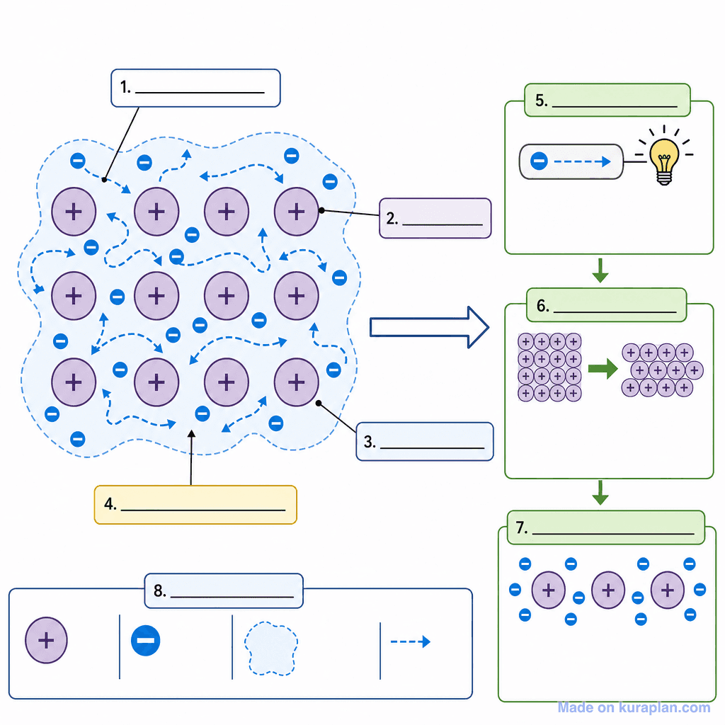 Metallic Bonding: Electron Sea Model (detailed, unlabeled)