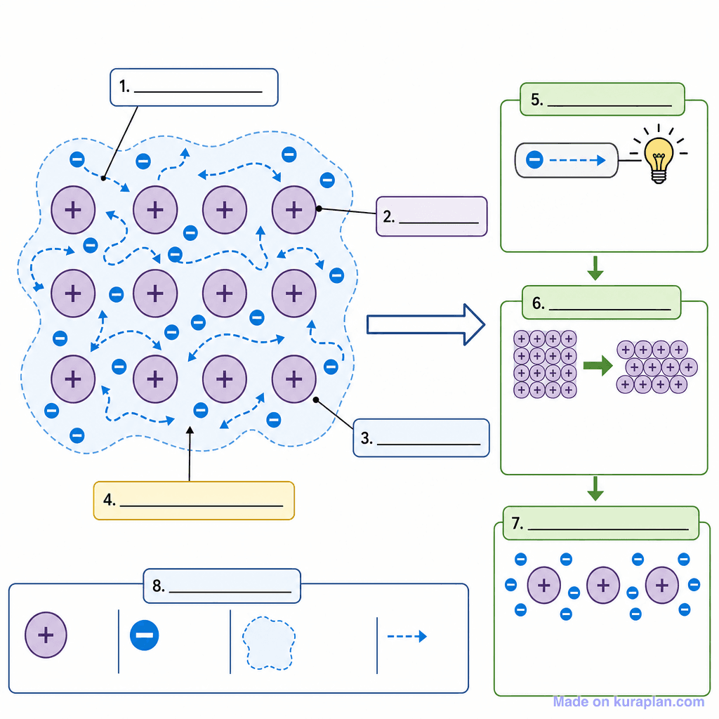 Metallic Bonding: Electron Sea Model (detailed, unlabeled)