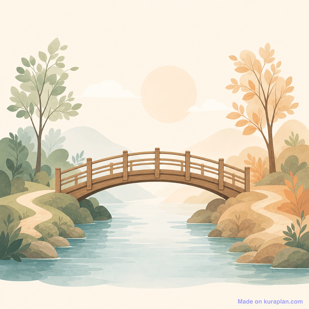 Wooden bridge over river