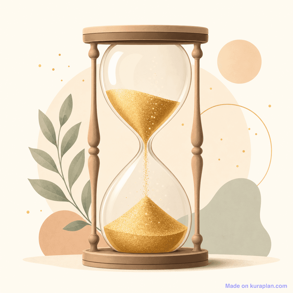 Hourglass with golden sand