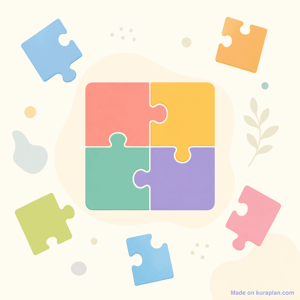 Puzzle pieces fitting together