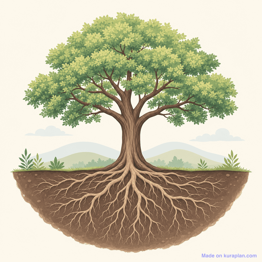 Tree with deep underground roots