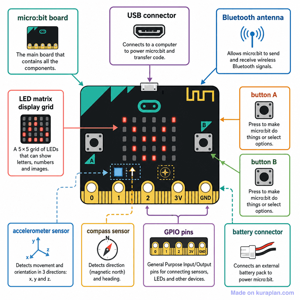 BBC micro:bit Components and Features (detailed)