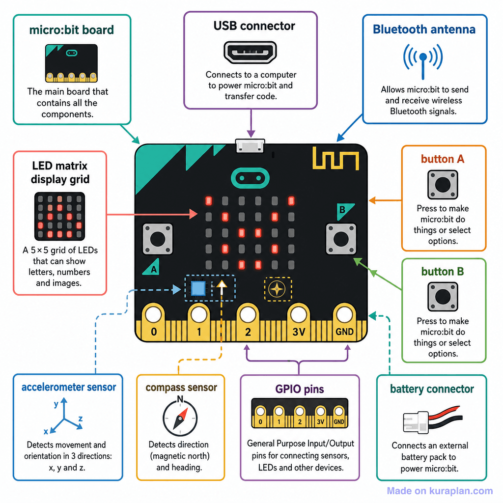 BBC micro:bit Components and Features (detailed)