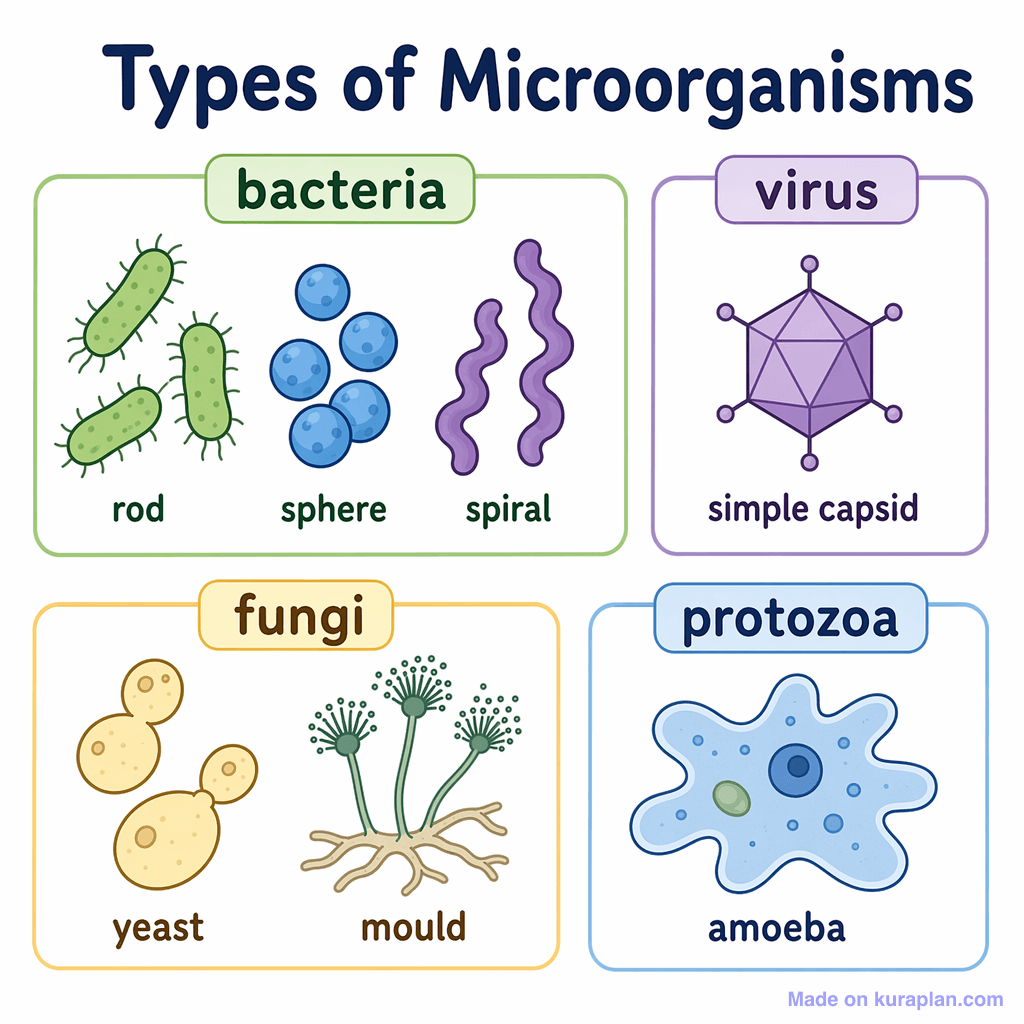 Types of Microorganisms (simple)
