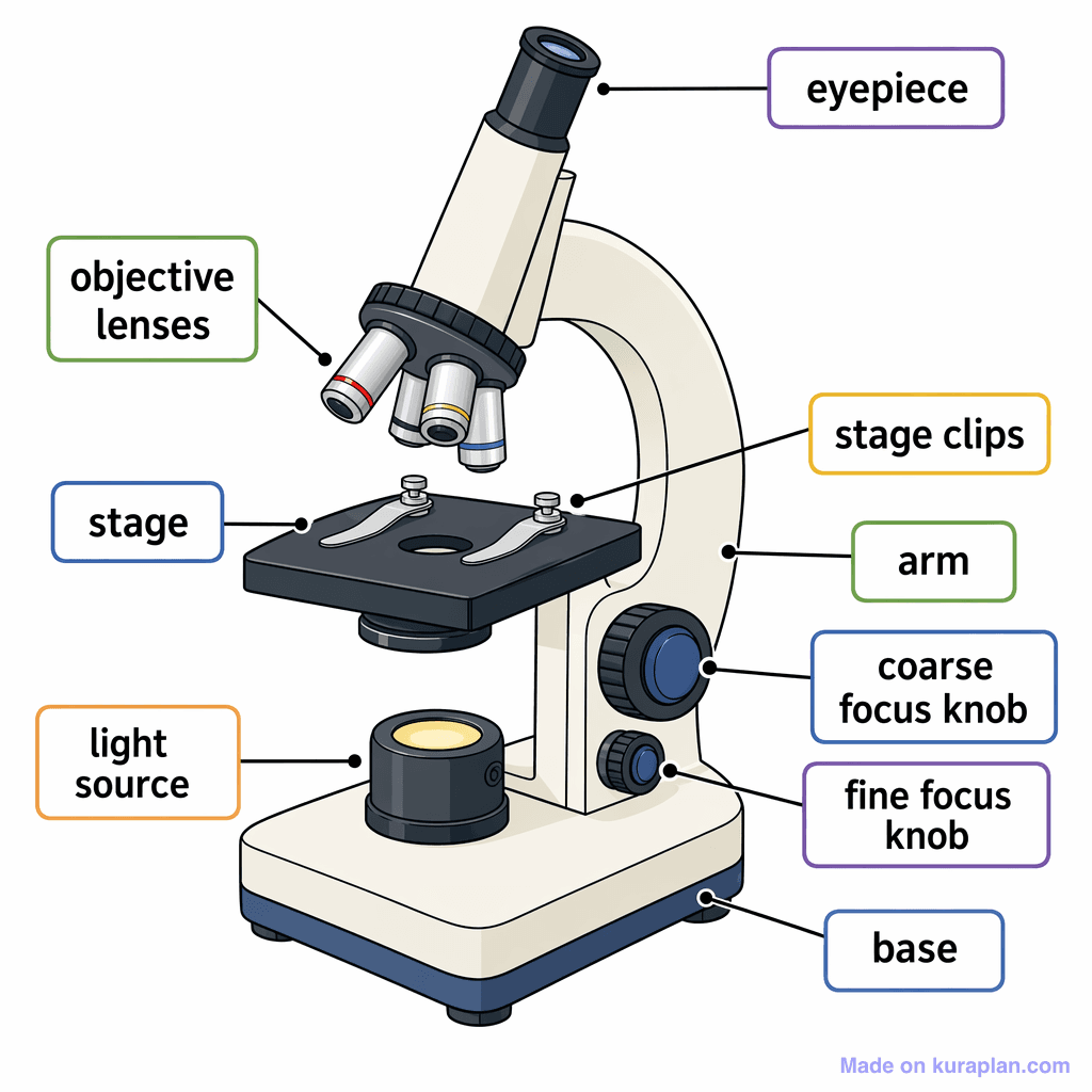 Parts of a Microscope (detailed)