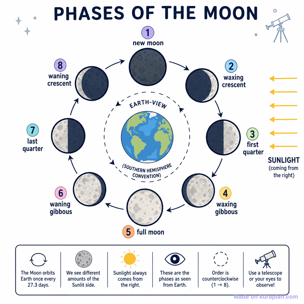 Phases of the Moon (detailed)