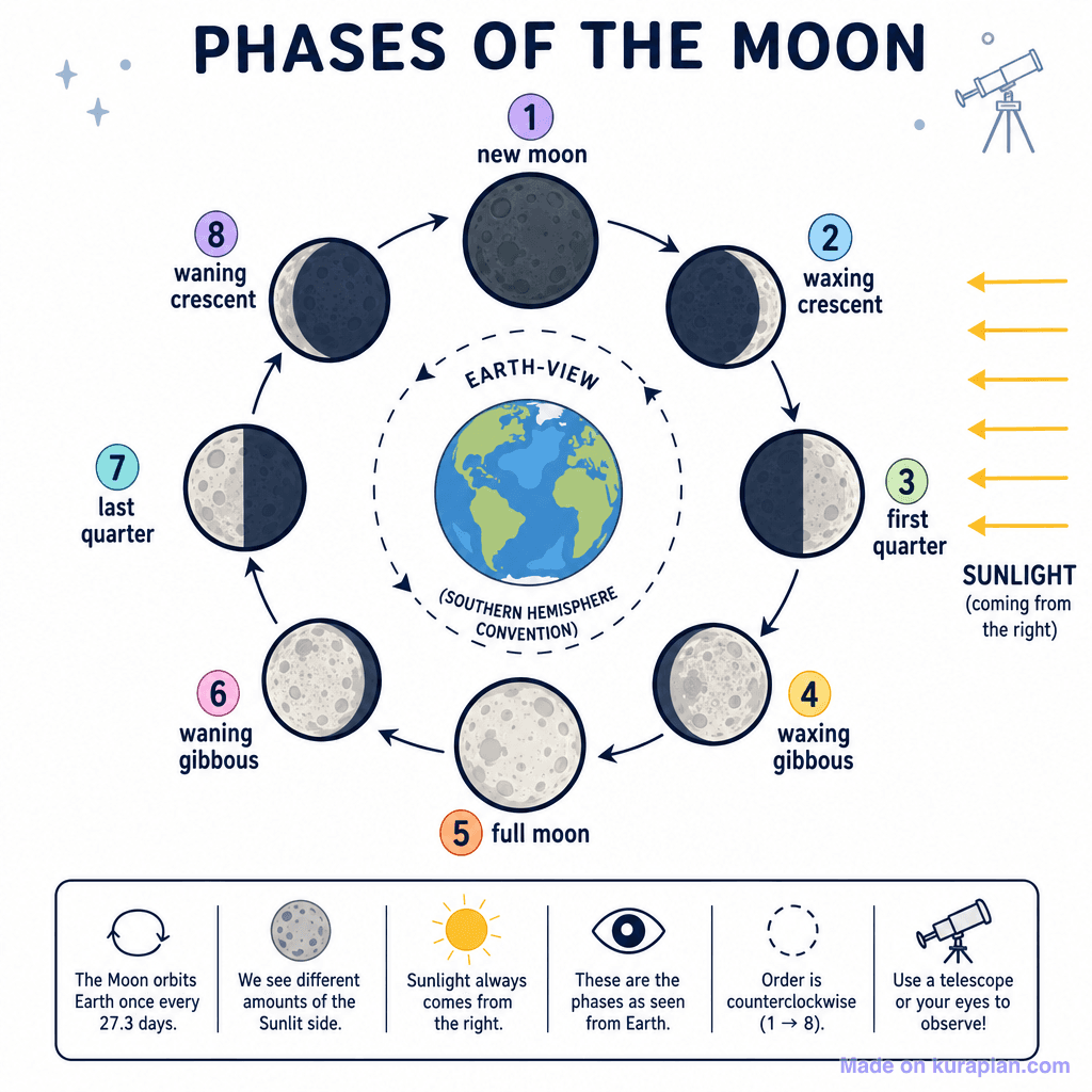 Phases of the Moon (detailed)