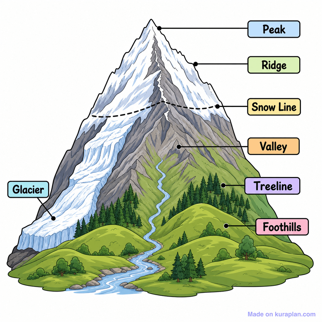 Mountain Anatomy Labelled