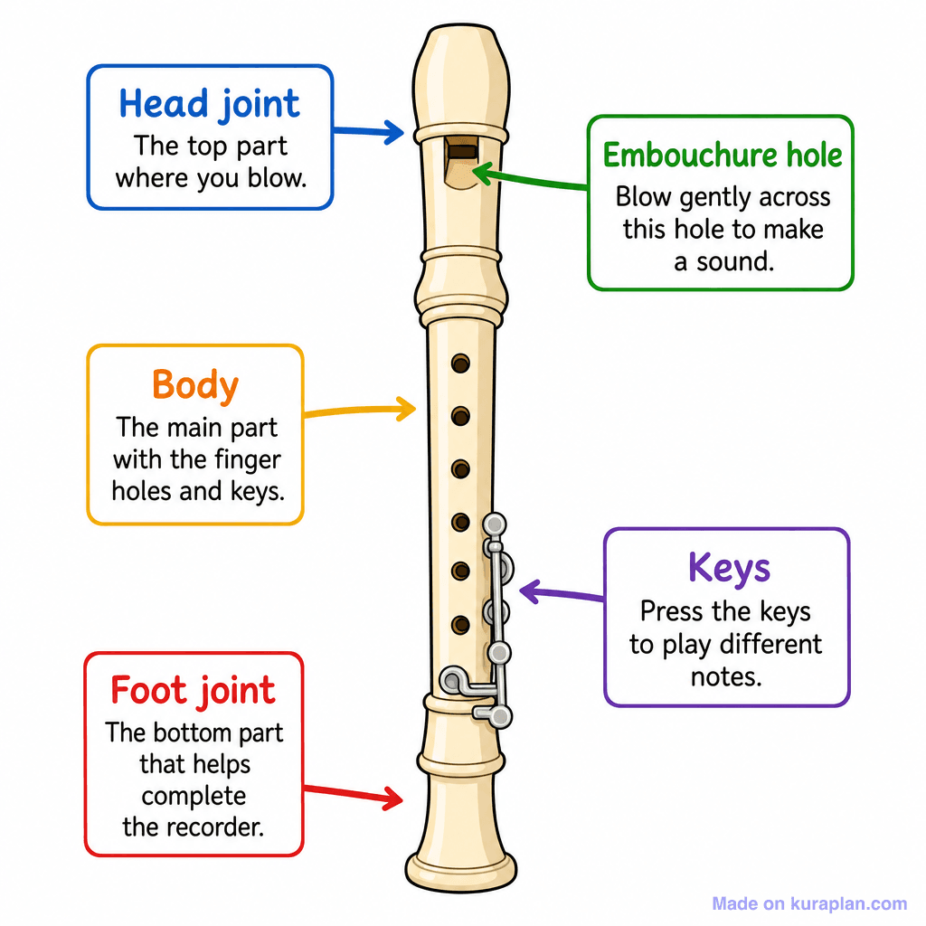 Music Flute Labelled