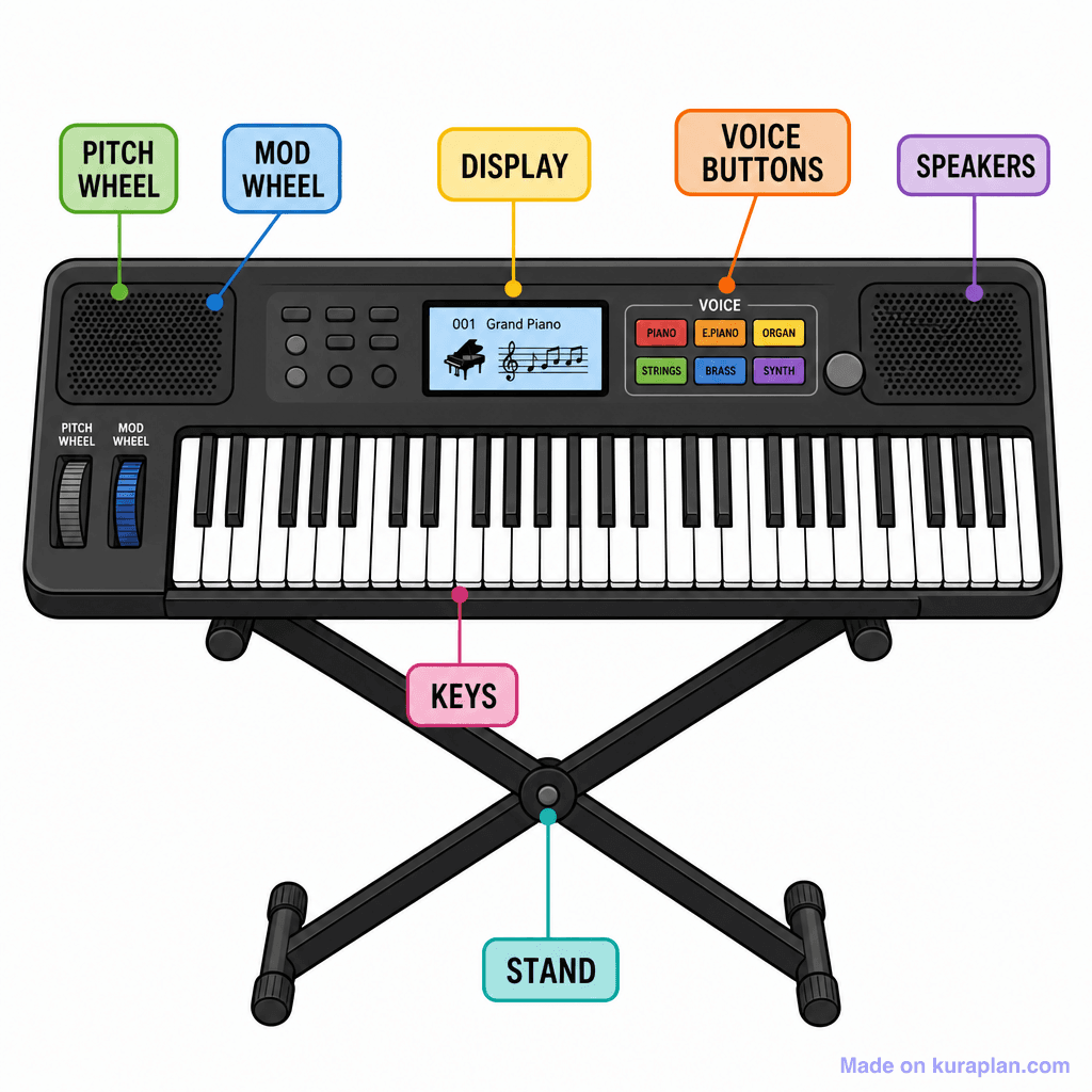 Music Keyboard Labelled