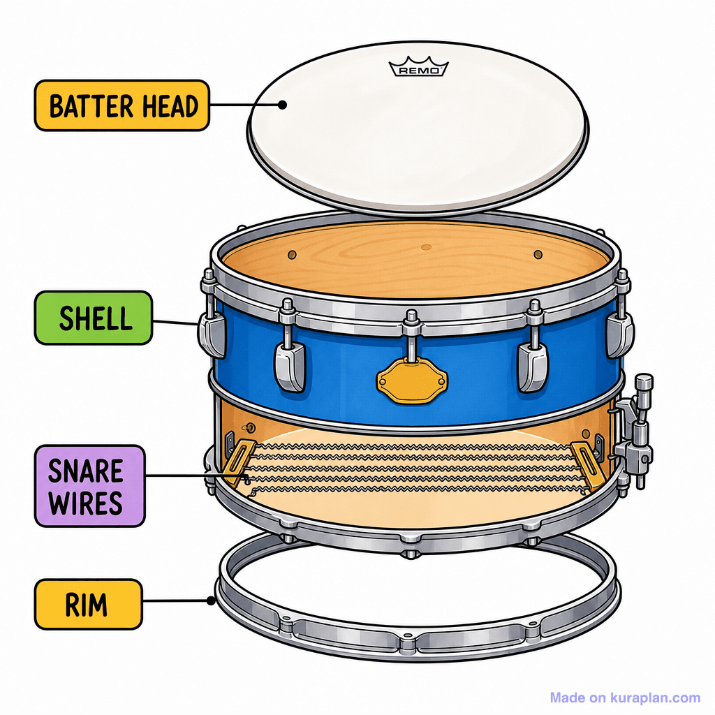 Music Snare Labelled