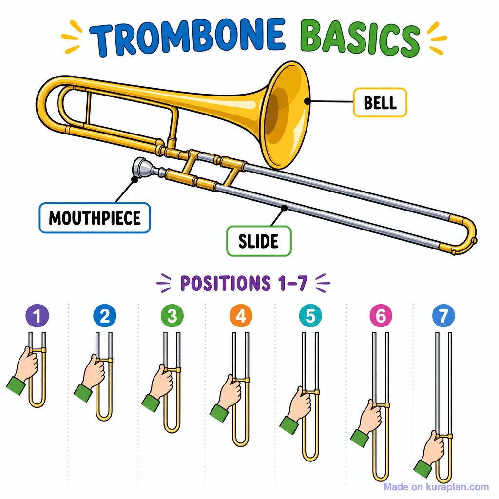 Music Trombone Labelled
