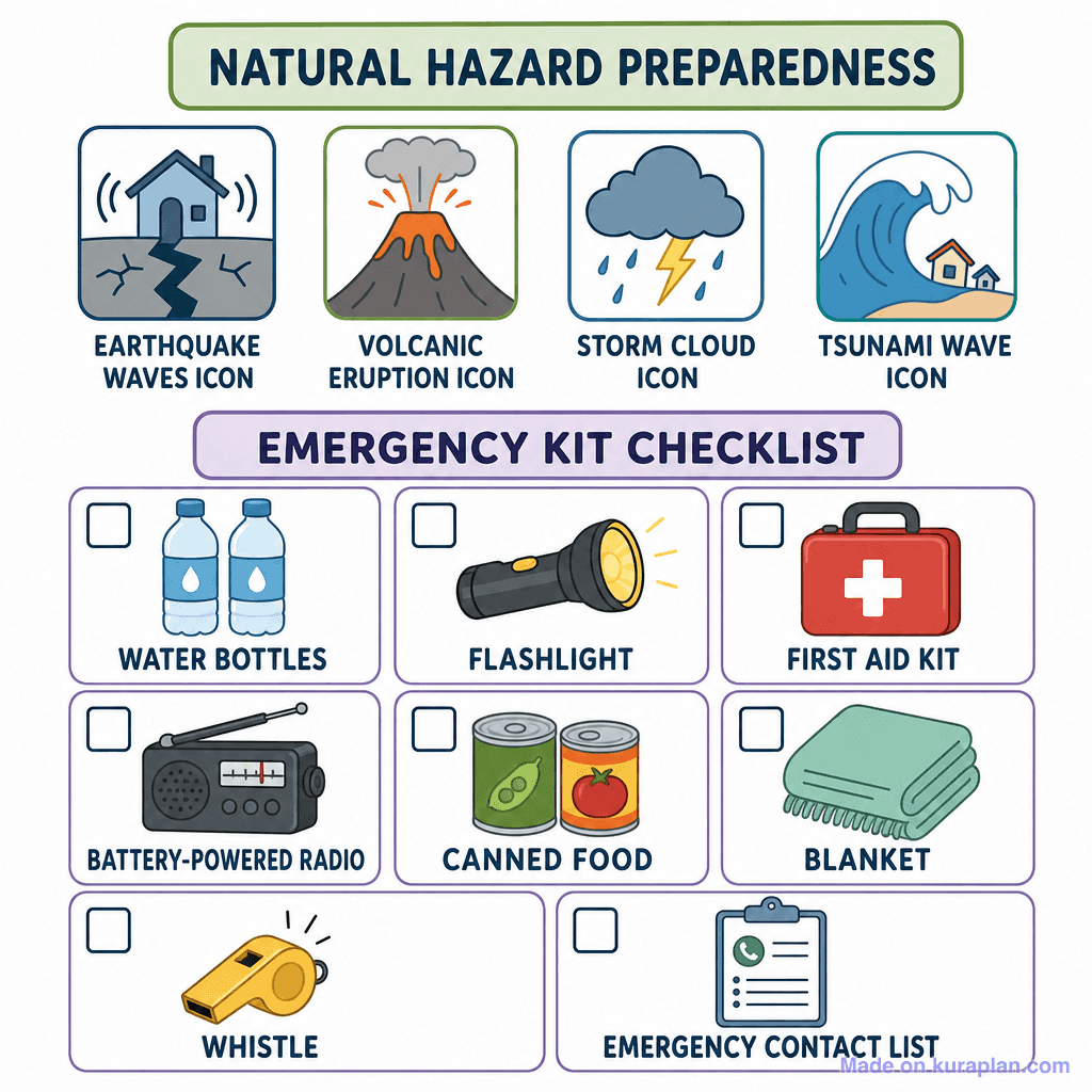 Natural Hazard Preparedness & Emergency Kit (simple)