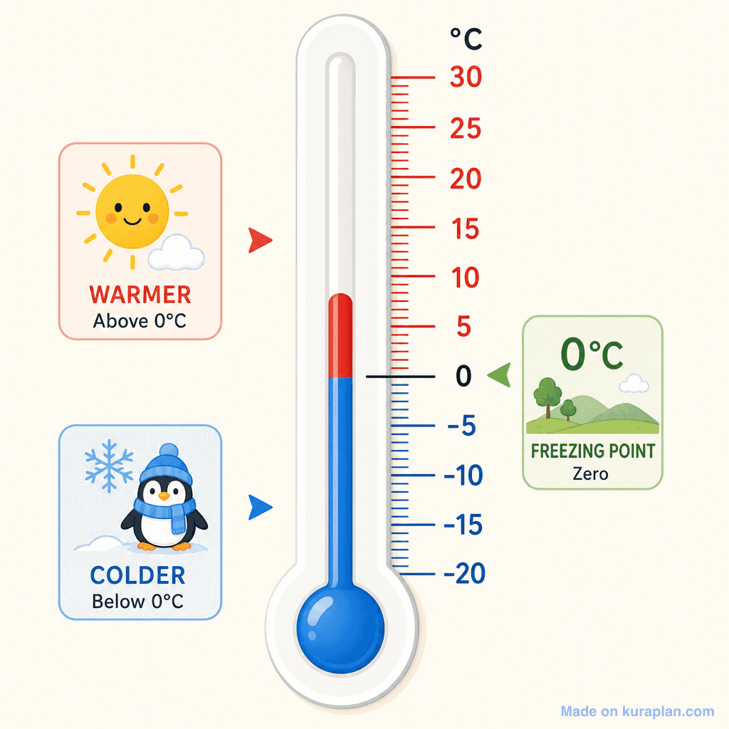 Negative numbers thermometer