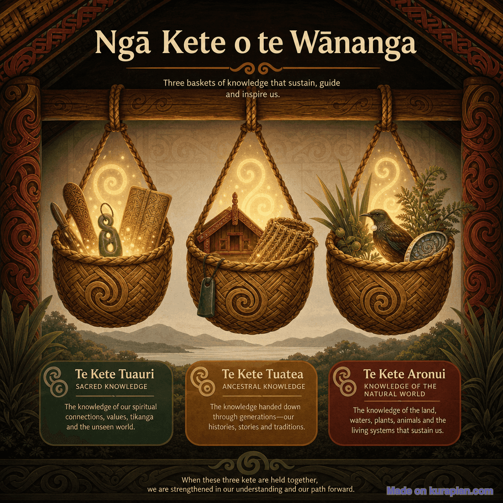Ngā Kete o te Wānanga — three baskets of knowledge