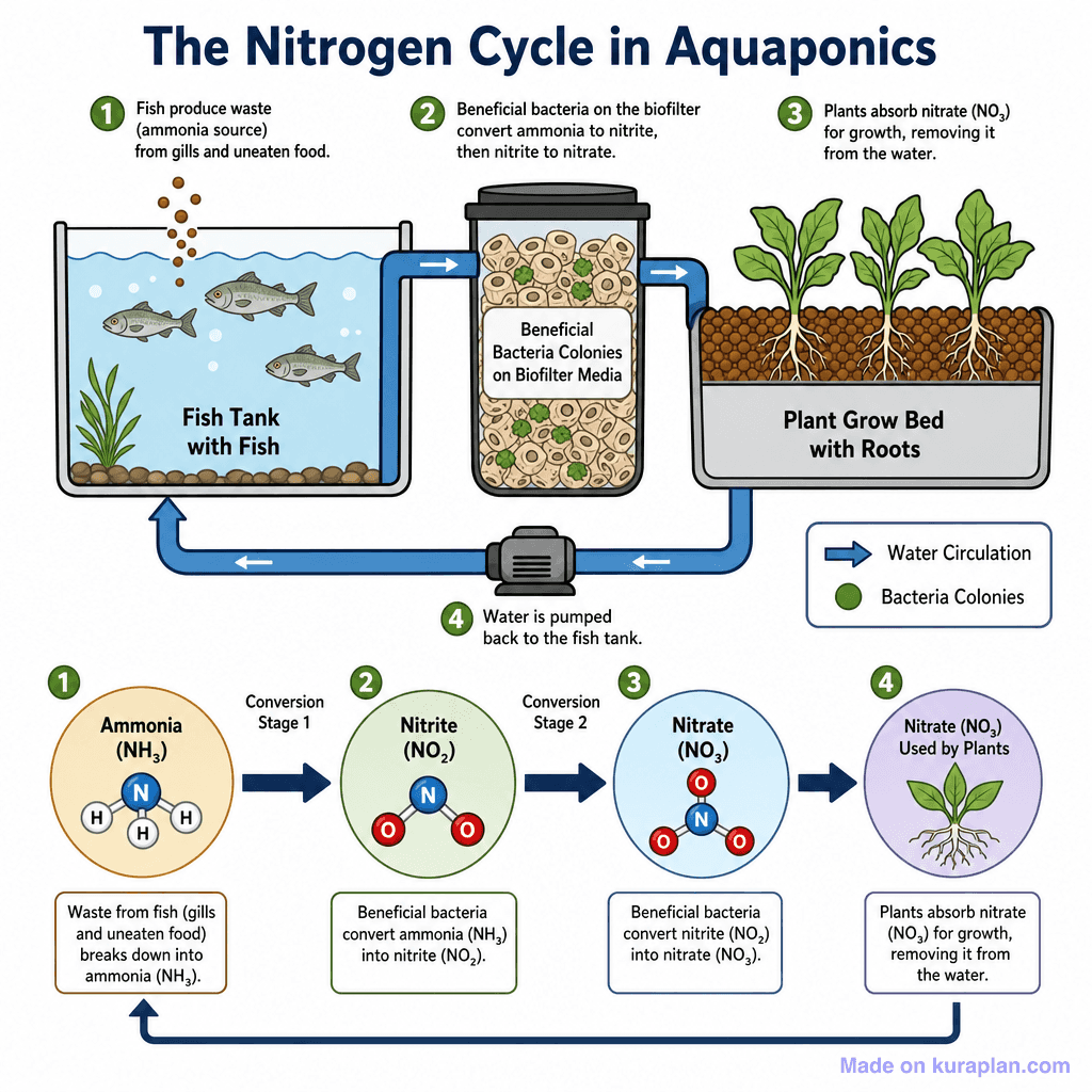 The Nitrogen Cycle in Aquaponics (detailed)