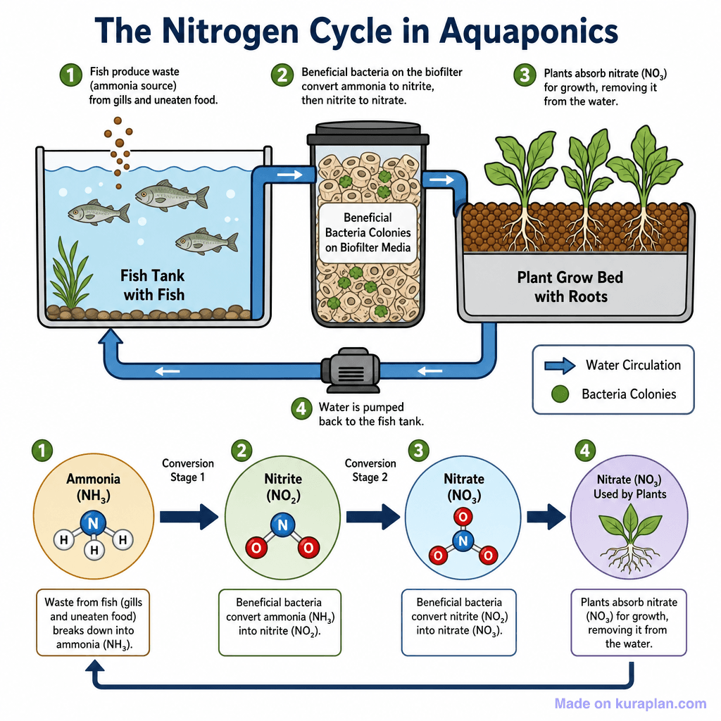 The Nitrogen Cycle in Aquaponics (detailed)