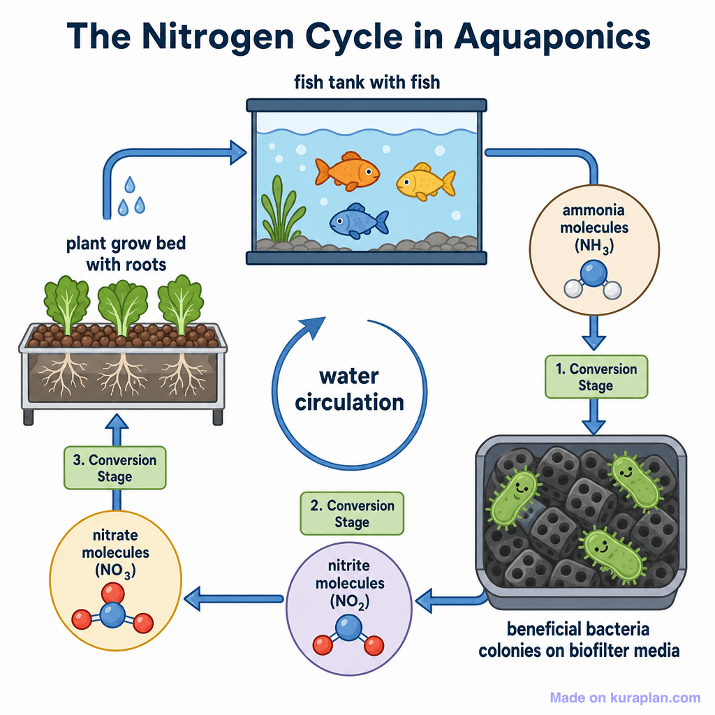The Nitrogen Cycle in Aquaponics (simple)