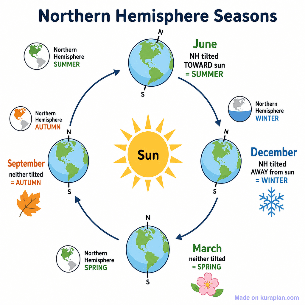 Seasons in the Northern Hemisphere (simple)