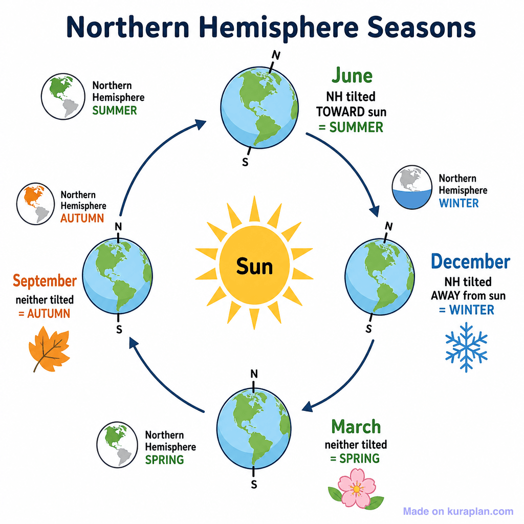 Seasons in the Northern Hemisphere (simple)
