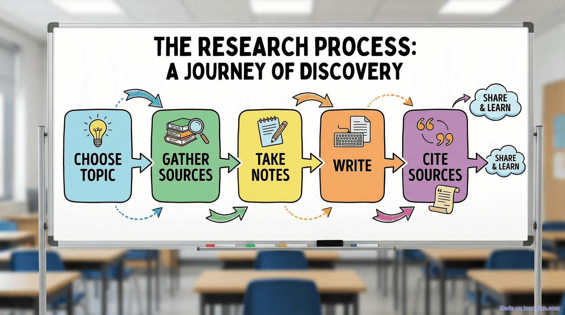 Research process flowchart for education