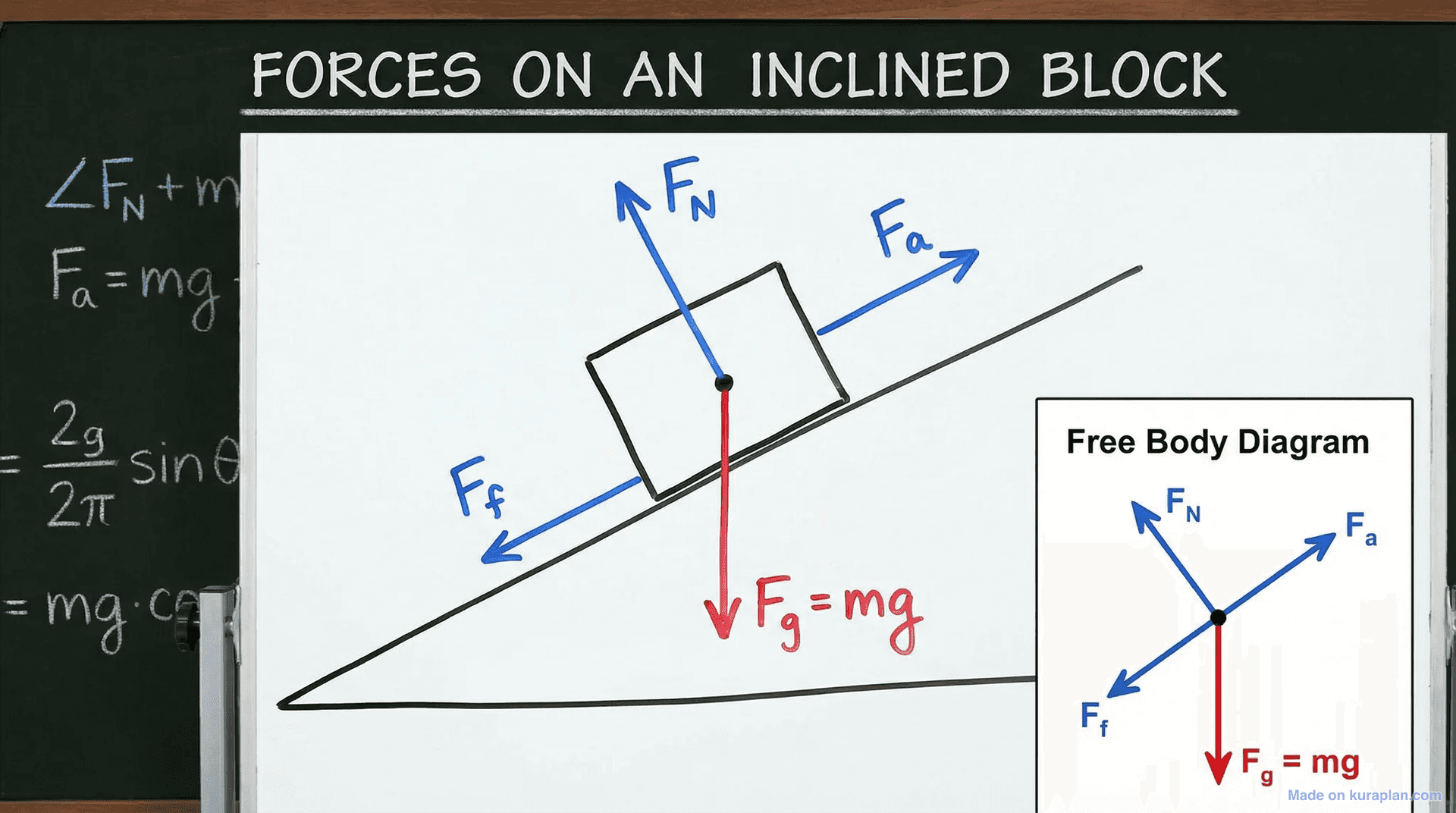 Force and motion diagram for physics education