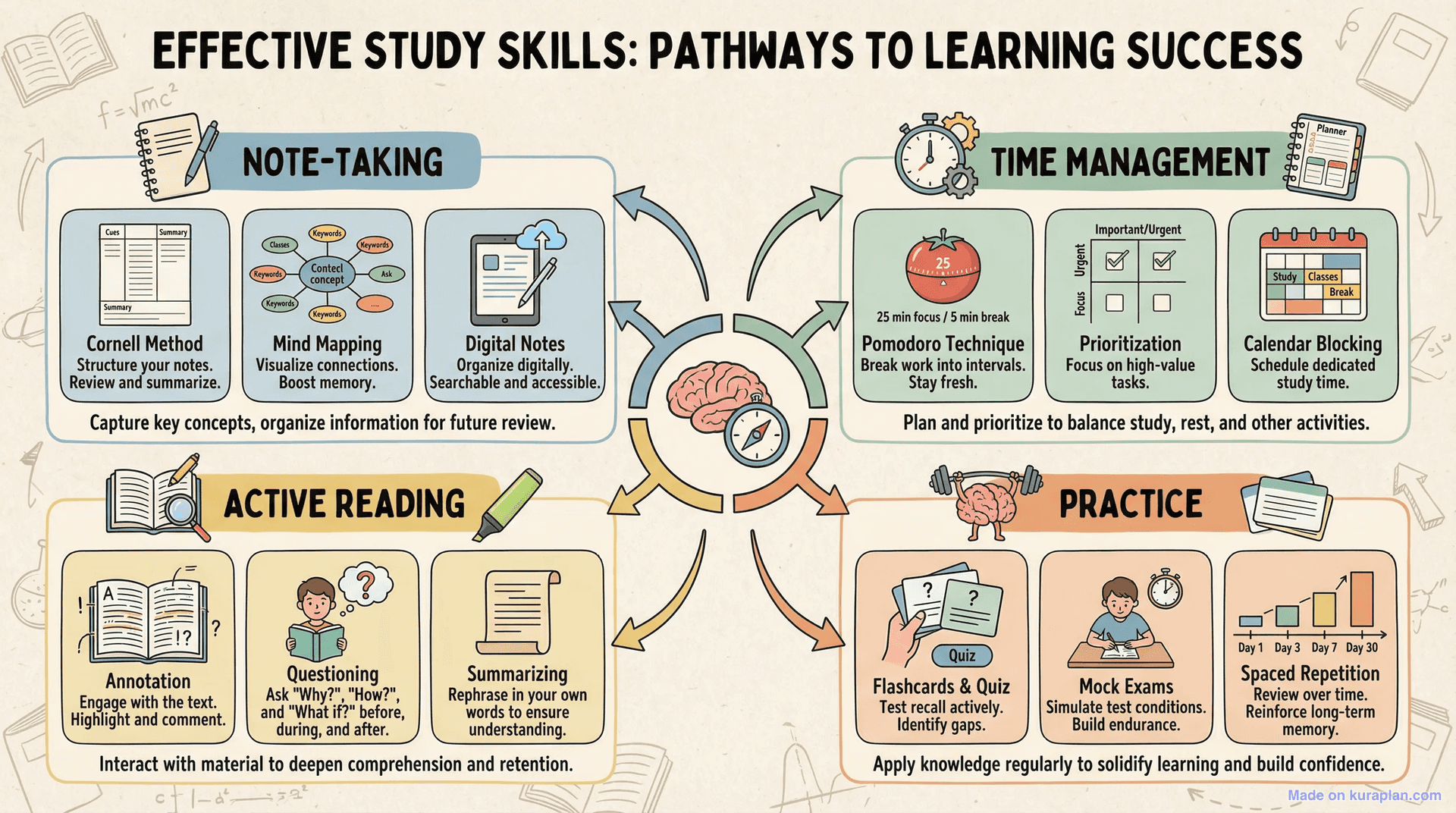 Study skills infographic for education