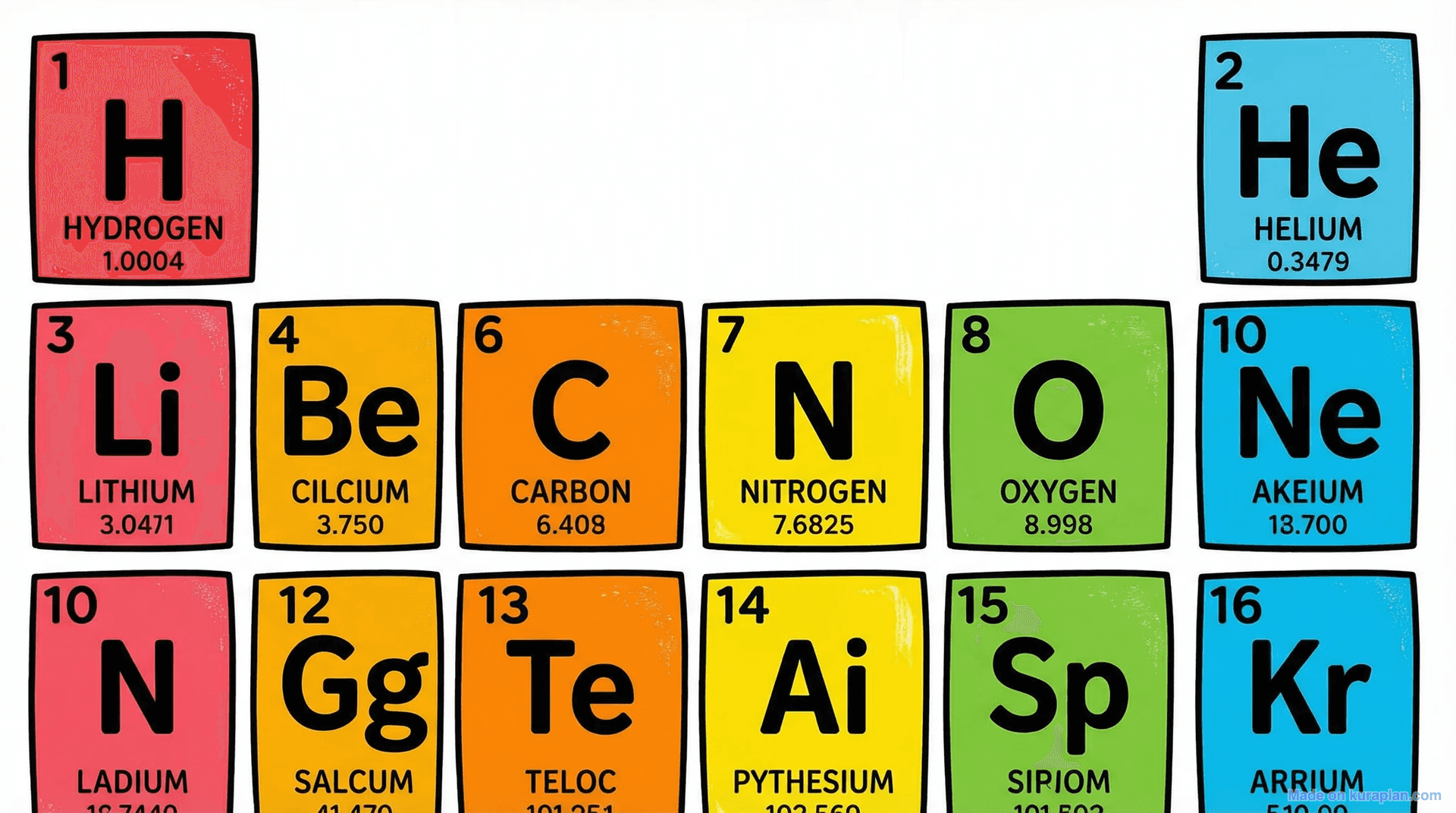 Periodic table section for chemistry education