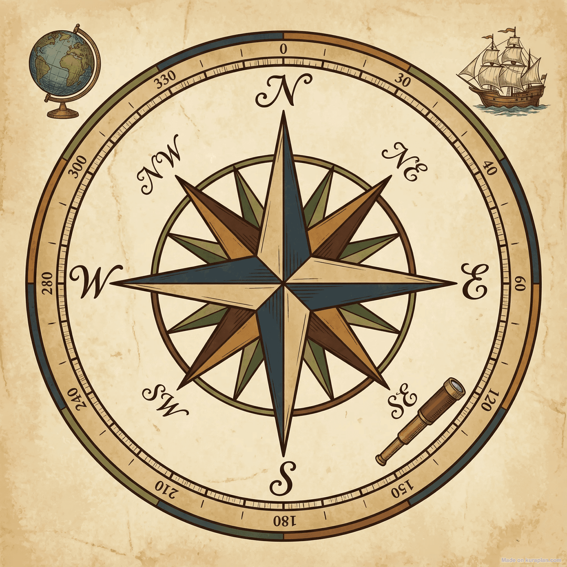 Compass rose for geography education