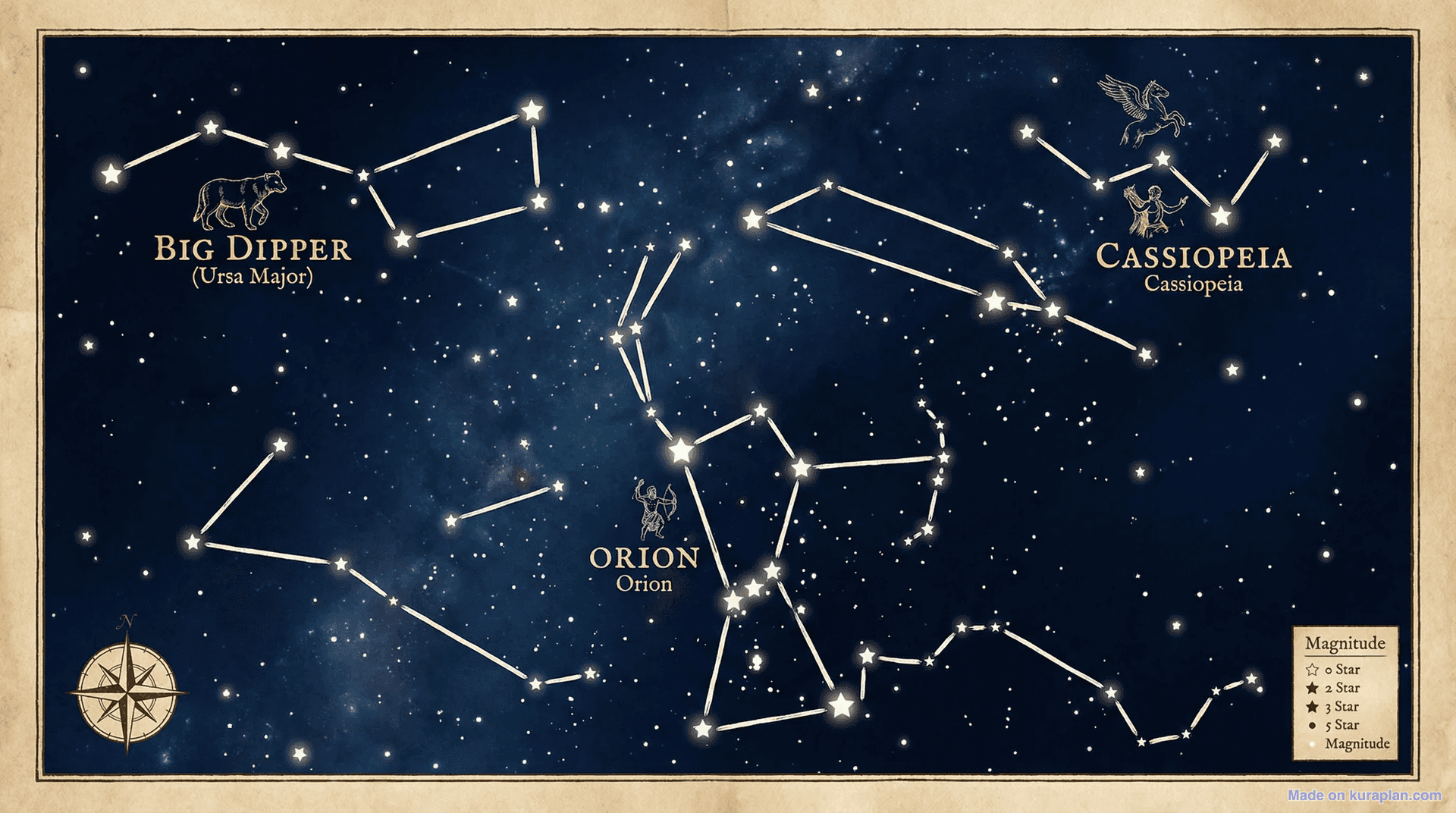 Constellations map for astronomy education