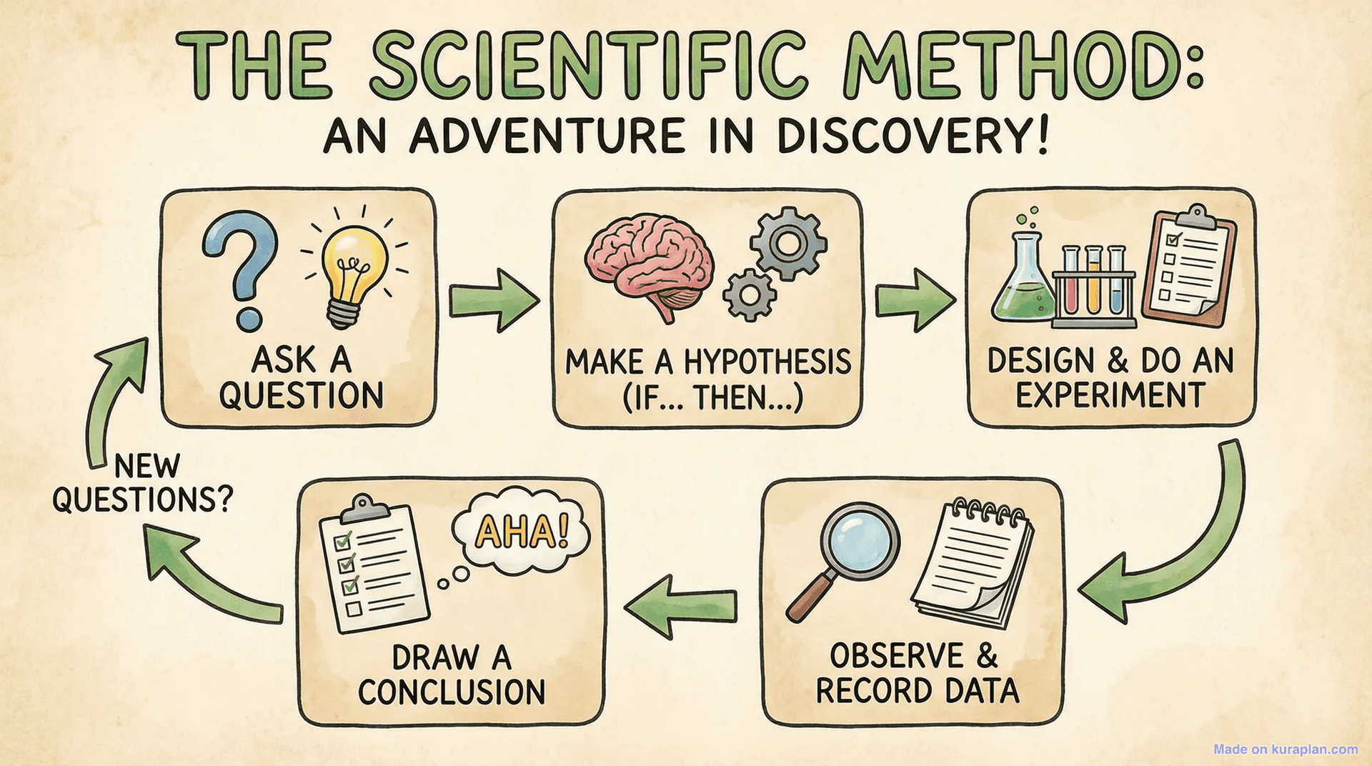 Scientific method flowchart for science education