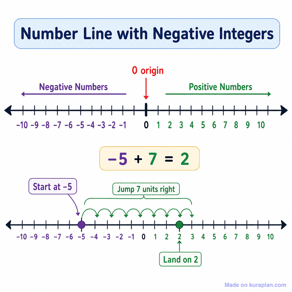 Number Line with Negative Integers (simple)