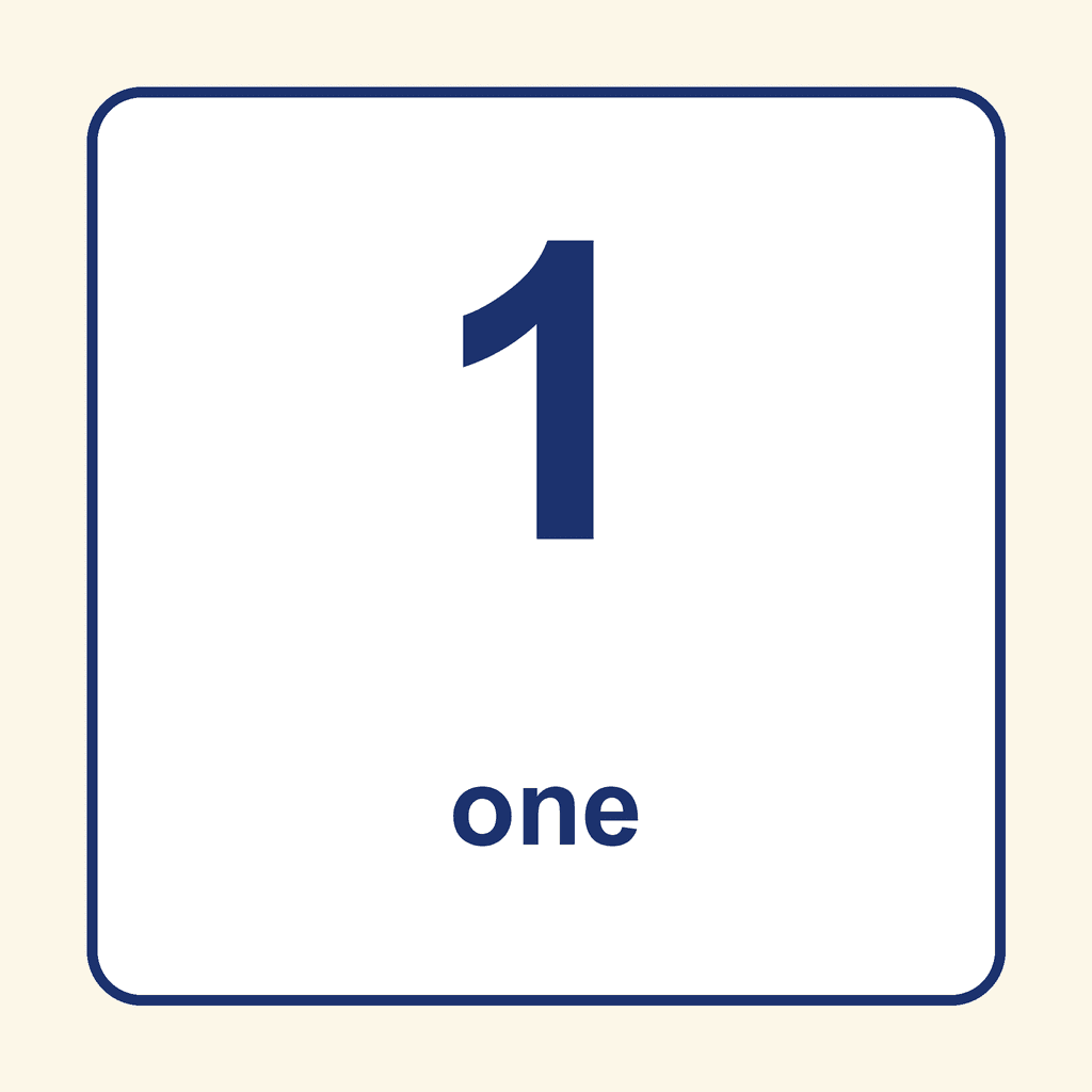 Number Word — 1 (One)