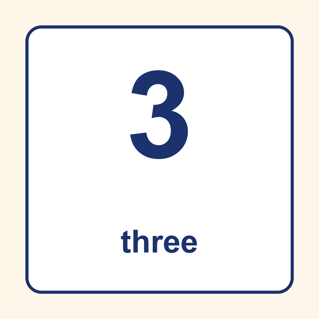Number Word — 3 (Three)