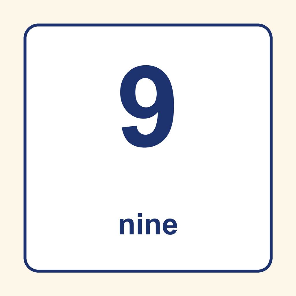 Number Word — 9 (Nine)